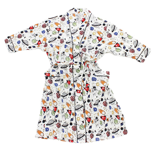 Space Doodle Women's Bamboo Robe - Peregrine Kidswear - Mom Robe - S/M