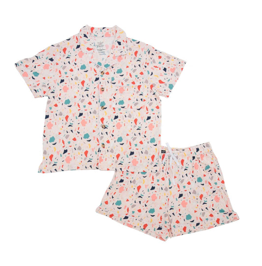 Terrazzo Women's Shorts and Short Sleeve Bamboo Pajamas - Peregrine Kidswear - Clothing - Small