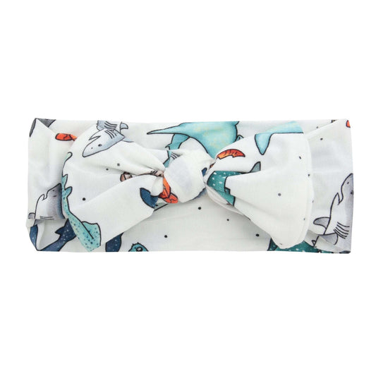 Watercolor Sharks Bamboo Headband - Peregrine Kidswear - Headbands -