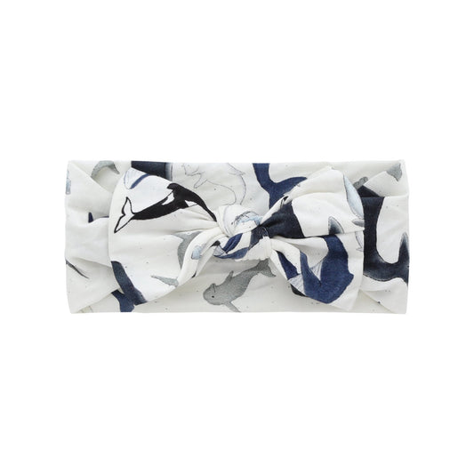 Watercolor Whales Bamboo Headband - Peregrine Kidswear - Headbands -