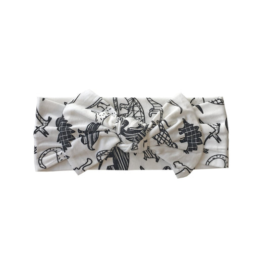 White Dinos Bamboo Headband - Peregrine Kidswear - Headbands -