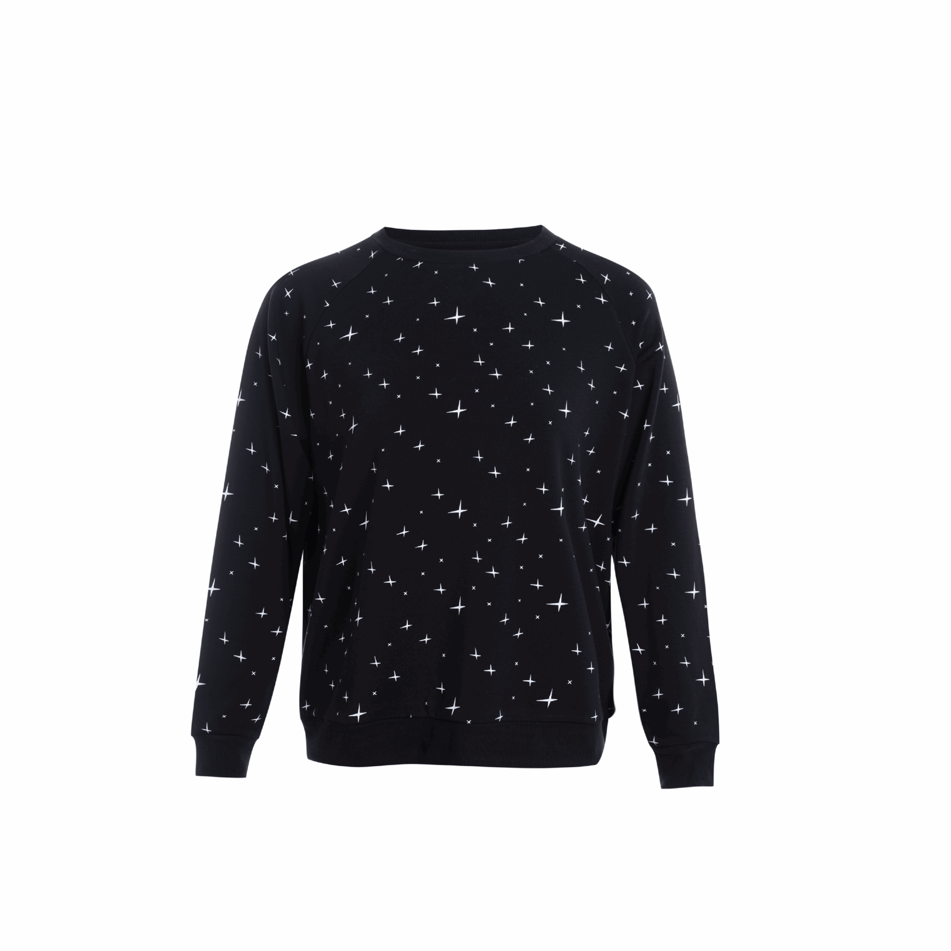 Women's Bamboo Sweatshirt - Black Stars - Peregrine Kidswear - Small