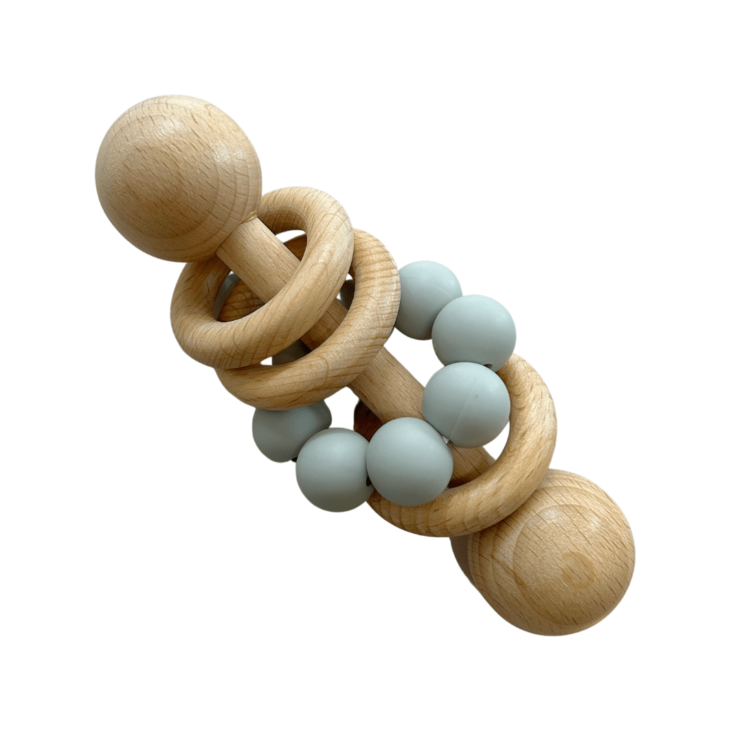 Wooden Rattle with Silicone Beads