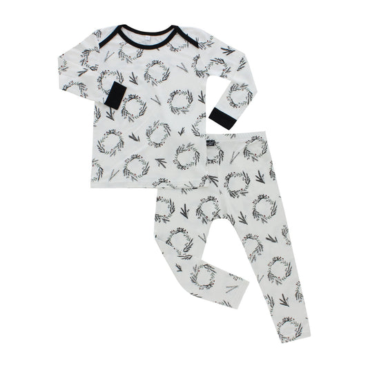 Wreaths Bamboo Two-Piece Pajamas - Peregrine Kidswear - 2 Piece Pajamas - 2T